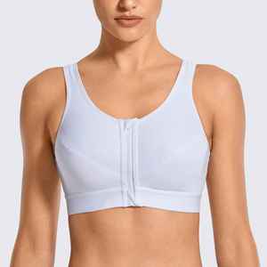 Custom Women Front Zipper High Support Sports Bra Wholesale Breathable Mesh Yoga Fitness Running Gym Workout Activewear Bra <b>Top</b> - Product Image 1