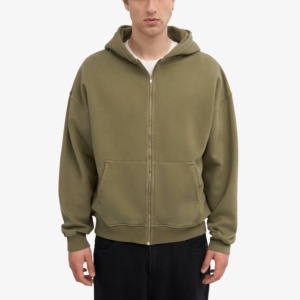 Logo personnalisé de haute qualité 100% coton sweat à capuche surdimensionné poids lourd sérigraphié jogging sweats à capuche pour hommes fermeture éclair complète - Product Image 1