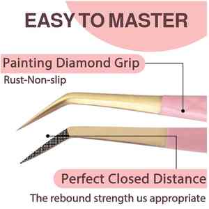 Pinzas de extensión de pestañas antiestáticas en forma de L más vendidas de la mejor calidad, punta fina, colección de garantía de 2 años - Product Image 5