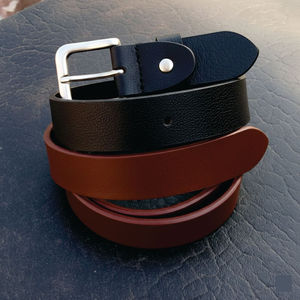 Ceintures de Luxe pour Femmes et Hommes, Boucle Carrée à Lettres 1.1, Large en Cuir de Vachette, Étanche, Écologique, Largeur 3.2cm, Design de Créateur - Product Image 3
