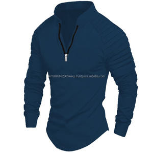 Autumn Men's Casual <b>Zip</b>-Up for <b>POLO</b> Long-Sleeved Sports <b>Shirt</b> with Stand Collar Breathable Knitted - Product Image 2