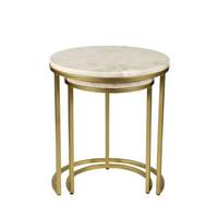 Ensemble de table de salle à manger et de salon moderne pour la maison, 2 pièces, design unique, plateau en bois doré, fer forgé, personnalisable, décoratif, café