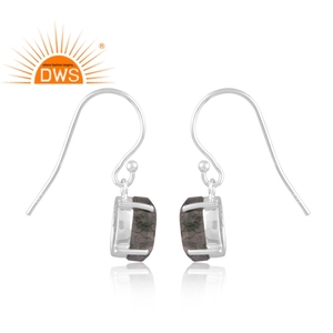 ต่างหูอัญมณีห้อยอัญมณีมอสอาเกตสีเงินสเตอริ925 - Product Image 2