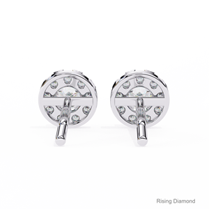 Pendientes de tuerca de diamante cultivado en laboratorio de corte redondo 0,58 CTW, oro blanco certificado CVD, regalo de aniversario perfecto - Product Image 4