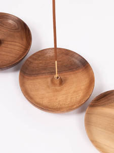 Quemador de Incienso Aromático Redondo de Madera de Mango, 3x3 Pulgadas, Minimalista, Recolector de Cenizas para Incienso en Varilla - Product Image 4