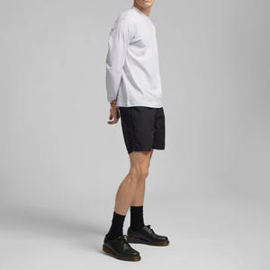 T-shirt pour homme en coton 100% uni, manches longues, 220g, poids lourd, vintage, décontracté, grande taille, respirant, séchage rapide, blanc - Product Image 5