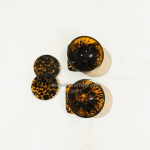 Ensaladera Clásica de Resina de Primera Calidad, Color Marrón con Puntos, Decoración de Mesa, Accesorios de Vajilla, Técnica Pulida - Product Image 4