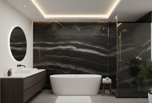 Dalles et carreaux de marbre noir de carbone naturel indien avec des veines blanches, design moderne pour la salle à manger et l'intérieur - Product Image 4