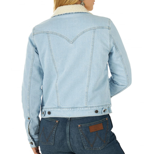 Veste en jean classique pour femmes, respirante, unie, couleur unie, tissu tendance - Product Image 6