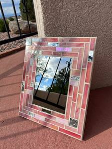 Espejo de mosaico de plata, espejo de mosaico redondo - Product Image 2