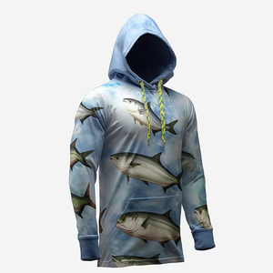 Sweat à capuche de pêche unisexe à manches longues, personnalisable, imperméable, coupe-vent, respirant, anti-UV, séchage rapide, 100% sublimation - Product Image 2