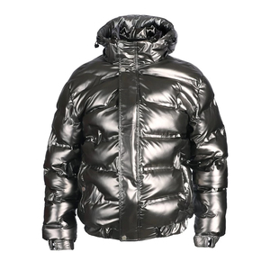 Trending Wholesale Custom Men's Winter <b>Mandarin</b> <b>Collar</b> Canvas Quilted Waterproof Puffer <b>Jacket</b> Front Logo Outdoor Casual Wear - Product Image 1