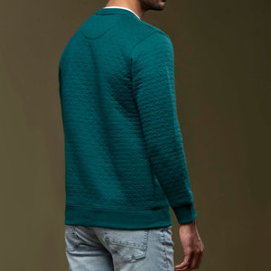 Sweat-shirt décontracté pour homme, coupe classique, en coton matelassé 100 % de qualité supérieure, col rond, design découpé, idéal pour l'hiver - Product Image 5