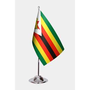 Custom Digital Silk Flags <b>Banners</b> 3x5ft for Zimbabwe Office with Aluminum Flagpoles & Custom Logo - Product Image 1