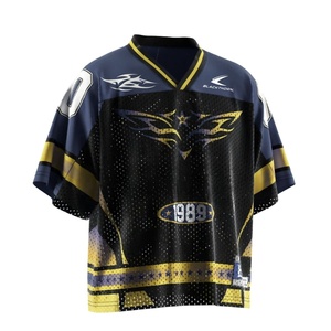 ผ้าโพลีเอสเตอร์แบบทอลายทแยงเสื้อฟุตบอลอเมริกันแบบมีตัวอักษรระบายอากาศได้ดี - Product Image 1