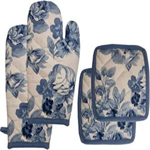 Meita Home Gant de four à chaud fabricant de gants de four à carreaux imprimés 2 pièces gant de four en silicone antidérapant coton 500F mitaines de four résistantes à la chaleur - Product Image 3