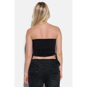 Crop top sans bretelles avec côtés froncés - Product Image 5