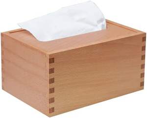 Boîte à mouchoirs multifonctionnelle en bois fabriquée à la main Design vintage vieilli pour salons modernes Restaurants Cuisines-HF CRAFTS - Product Image 2