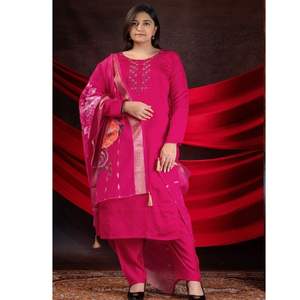 Vibrant Kurti Set with Hand Embroidery Floral Printed Dupatta and <b>Matching</b> Bottoms Ideal for <b>Family</b> Gatherings and Events - Product Image 1