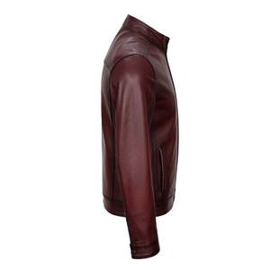 Chaqueta de invierno para hombre de alta calidad hecha a medida piel de vaca cuello soporte de cuero exterior lona fina servicio OEM disponible - Product Image 3