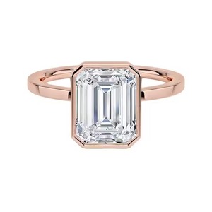 Bague Solitaire classique en argent Sterling 925 coupe radiante diamant cultivé en laboratoire bague de fiançailles unisexe IGI certifié - Product Image 1