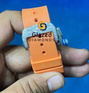 Llamativos accesorios de diamantes cultivados en laboratorio hechos con reloj de pulsera de acero inoxidable para uso regular joyería para hombres modernos - Product Image 6