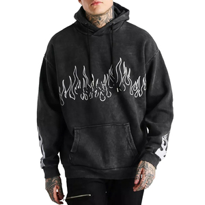 Haute qualité unisexe 100% coton polaire sweats à capuche Vintage lavé à l'acide Logo personnalisé imprimé pierre lavé sérigraphié brodé - Product Image 1