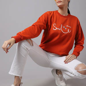 Sweat-shirts d'hiver pour femmes en coton à coupe ajustée, lavage à l'acide, impression personnalisée de qualité supérieure à bas prix avec un design personnalisé - Product Image 1