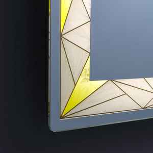 Miroir LED 90x70 avec inserts satinés et éclairage LED coloré - Product Image 4