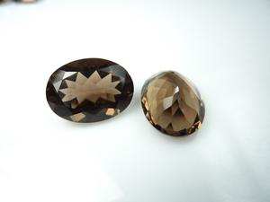 Quartz fumé brun forme ovale taille calibrée personnalisée coupe à facettes de qualité supérieure en vrac naturel Quartz fumé pierre précieuse en gros OEM - Product Image 2