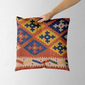 Vintage Turkish Kilim 42 <b>X</b> <b>40</b> cm <b>Cushion</b> <b>Cover</b> for Seats & Pillows - Product Image 1