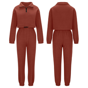 Venta al por mayor Casual Sudadera con capucha y Jogger Chándal Conjunto para las mujeres, cómodo y elegante para cada ocasión Chándales de las mujeres - Product Image 1