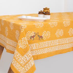 Mantel de Mesa de Lujo con Estampado Floral de Loto Dabu, Hecho a Mano en Algodón, para Hogar, Fiestas, Hoteles y Bodas - Product Image 3