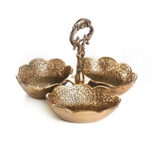 Luxeserve ชุดผลไม้แห้งสีทอง3ชามสำหรับงานเลี้ยงและของตกแต่งบ้าน - Product Image 5