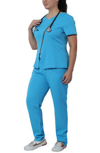 2024 Doctor Women Scrub Set manga corta moda cremallera diseño Hospital Scrubs uniformes conjuntos para mujeres - Product Image 2