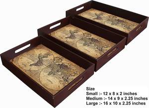 Meilleures ventes de plateaux de service en bois poli hôtels de haute qualité restaurants plateau alimentaire décoratif pour accessoires de cuisine gigognes - Product Image 6