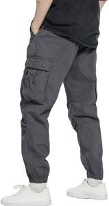 Nouveaux pantalons de jogging Slim Fit pour hommes Style décontracté mi imperméable Anti-rides coupe-vent grande taille Options disponibles couleurs unies - Product Image 4