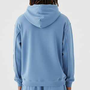 เสื้อฮู้ดดี้ผู้ชายทรงโอเวอร์ไซส์ ผ้าฟลีซเนื้อหนัก 100% คอตตอน ย้อมสีพื้น ปักลาย เป็นมิตรต่อสิ่งแวดล้อม สไตล์สตรีทแวร์ รุ่นใหม่ล่าสุดปี 2025 - Product Image 2