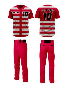 Custom Made Baseball Team Uniform Jerseys 100% Polyester Mesh Quick Dry Breathable V-Neck Short Sleeve Side Pockets - Product Image 1