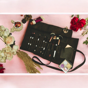 Bolsas de maquillaje de alta calidad de cuero genuino con logotipo personalizado, bolsas de herramientas enrollables, organizador, rollo de kit de herramientas portátil plegable - Product Image 1