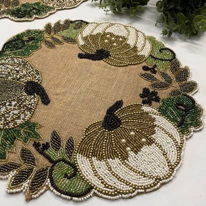 Manteles Individuales con Cuentas Gratis, Bordado Floral Moderno, Ecológicos, Reutilizables, Personalizables, para Comedor, Bodas, Fiestas, Hogar, Estilo Boho - Product Image 3