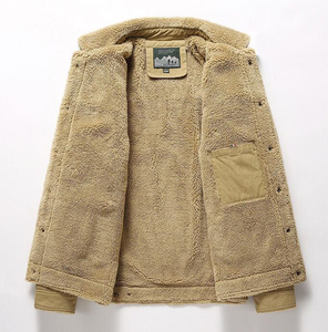 Veste d'hiver décontractée pour homme, très vendue, chaude, épaisse, en polaire, avec un design patchwork brodé, imprimé, style vintage, pour l'extérieur - Product Image 5