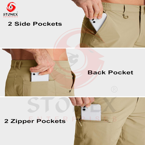 กางเกงขาสั้นคาร์โก้ยุทธวิธีแบบสั่งทำกันน้ำได้หลายกระเป๋าสำหรับผู้ชายกลางแจ้ง - Product Image 5