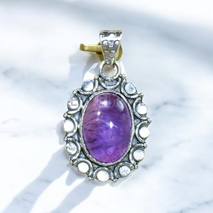 Amethyst Pendant Minimalist 925 Sterling Silver Authentic With Jewelry Gift - Product Image 2
