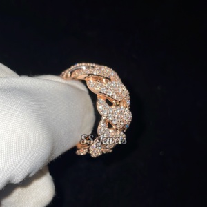 Unisex 10K Solid Yellow Gold Iced Lab Grown Brilliant Cut Diamond Band <b>Unique</b> Wedding Hip Hop <b>Engagement</b> Anniversary Cuban <b>Ring</b> - Product Image 3