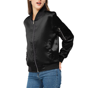 Chaqueta Bomber Varsity de Satén Transpirable Unisex para Mujer, Personalizada para Universidad o Béisbol, 100% Poliéster de Alta Calidad, Superventas - Product Image 3