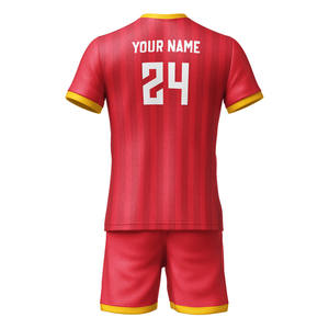 Uniforme de Fútbol para Hombre, Nuevo Modelo 2025, Corte Ajustado Personalizado, Cuello en V, Transpirable, Diseño Liso, Impresión Digital, 100% Poliéster - Product Image 6