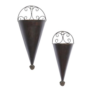 Maceta rústica para colgar en la pared, maceta de hierro hecha a mano, decoración de jardín Vintage para interiores y exteriores - Product Image 5