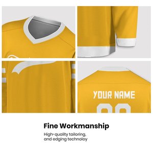 เสื้อเจอร์ซีย์ฮ็อกกี้น้ำแข็งผ้าโพลีเอสเตอร์100% แห้งเร็วแขนยาวคอวีพิมพ์ลายตามสั่งสำหรับใส่ฮ็อกกี้ - Product Image 5