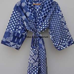 Albornoz de Algodón de los Años 60 al por Mayor, Colección de Verano con Estampado a Mano - Product Image 4